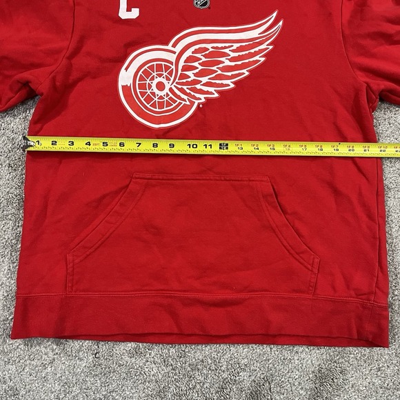 Fanatics Detroit Red Wings Hoodie L Larkin 71 Captain Pullover NHL Red Hooded - Picture 6 of 9